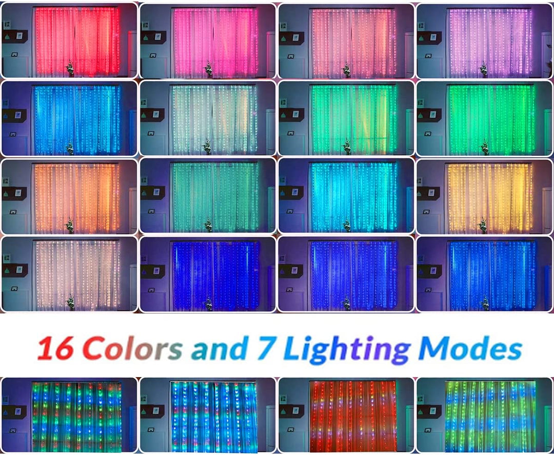 9.8 x 10.8ft 300 LED Curtain Lights for Wedding and Event Backdrops